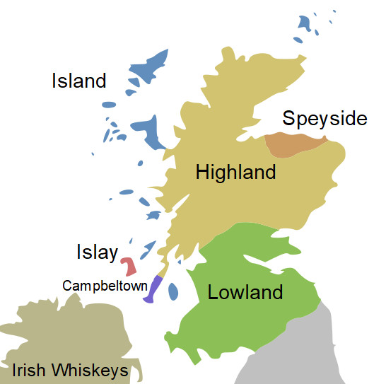 スコットランド地方の地図