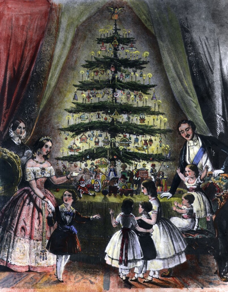 ウィンザー城に飾られているクリスマスツリーの絵