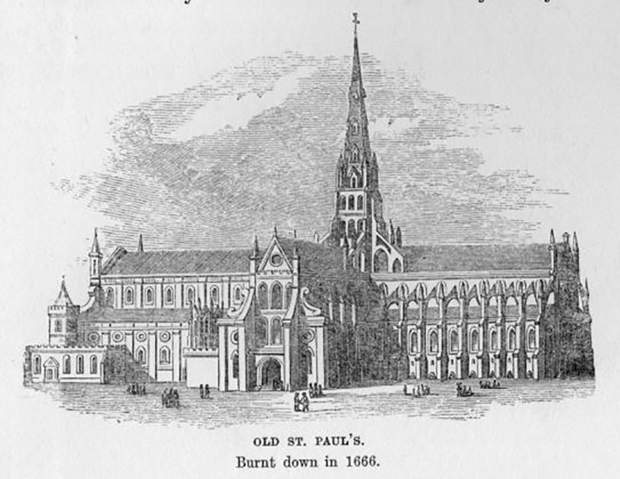 セントポール学院が創立したころの旧セントポール大聖堂