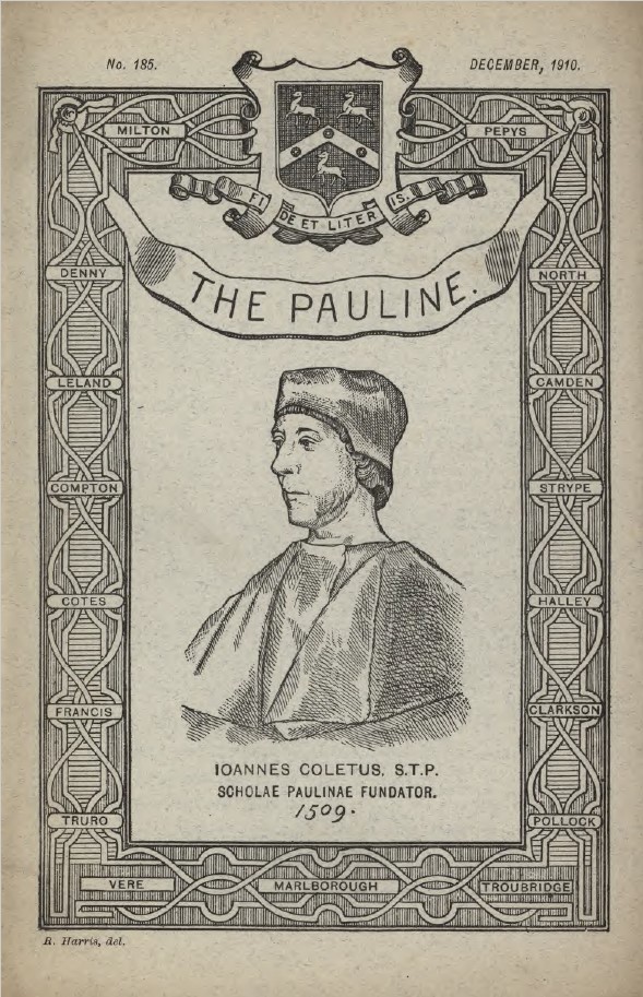 セントポール学院の学院月刊誌「ザ・ポーリン」 1910年12月号の表紙
