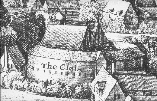 1614年に再建されたグローブ座の絵