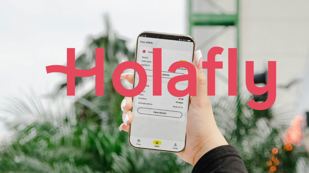 ＜おススメのeSIM“Holafly”が選ばれる理由＞モバイルでHolafly使用のイメージ